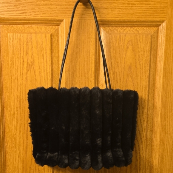 NWOT Prada Black Faux Fur Shoulder Bag - Picture 2 of 8